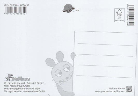 Maus - Postkarte Happy Birthday
