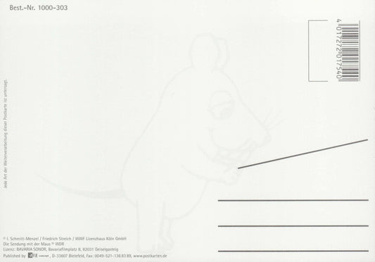 Maus - Postkarte Maus mit Elefant und Geschenken