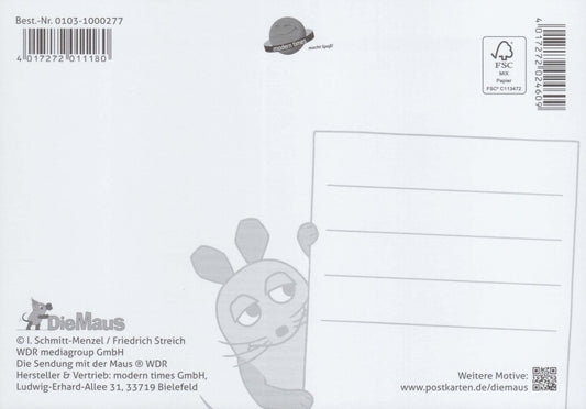 Maus - Postkarte Plätzchenspur
