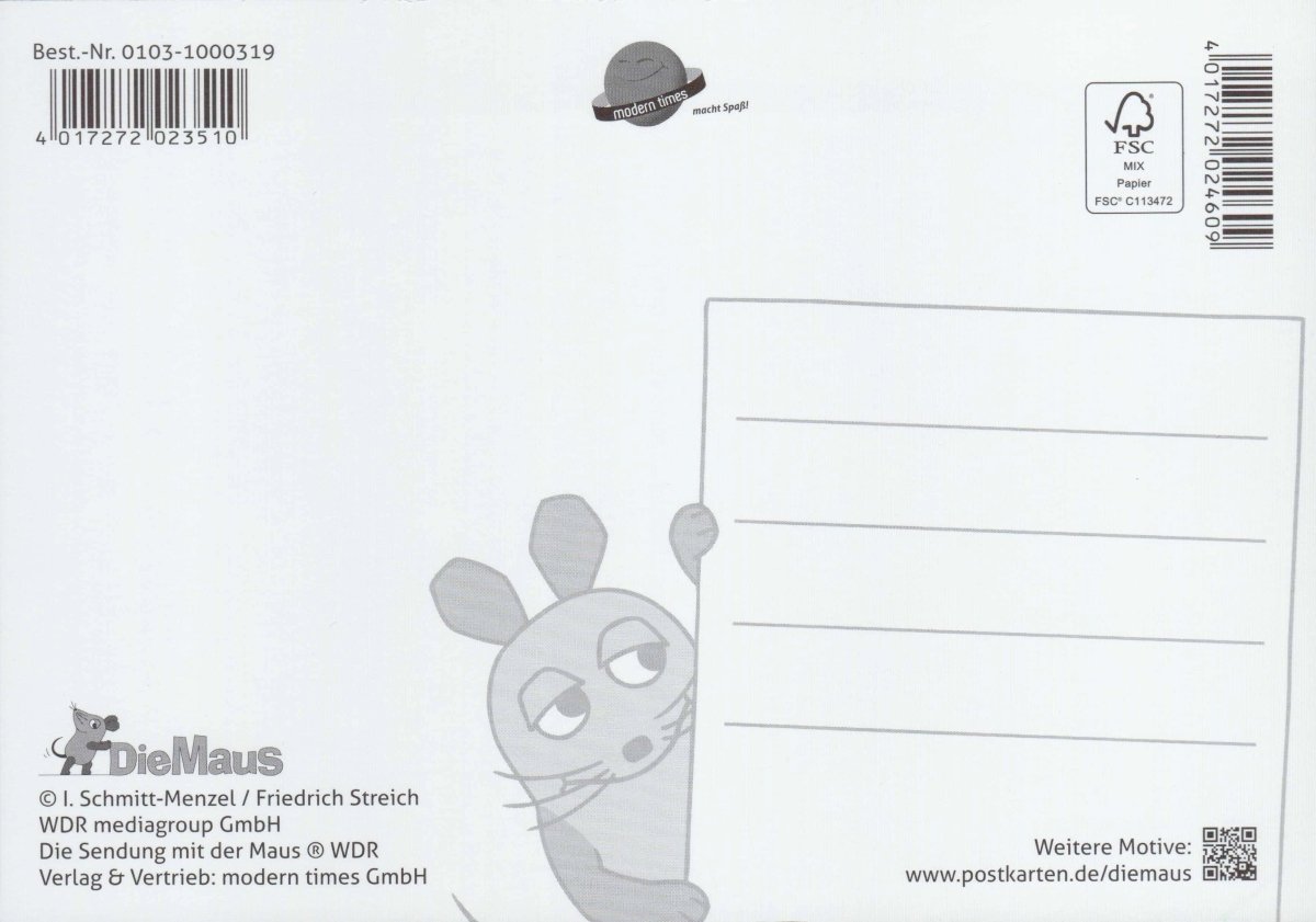 Maus - Postkarte Sternenhimmel