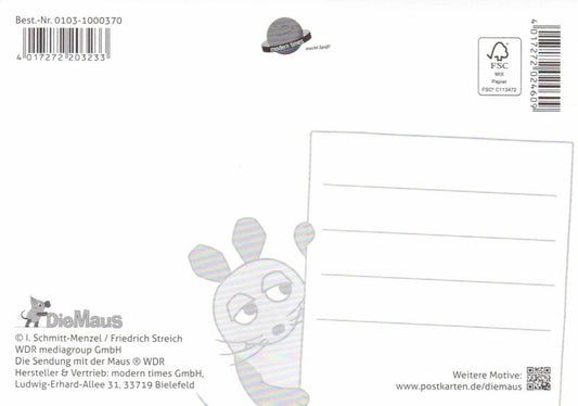 Maus - Postkarte Weihnachten