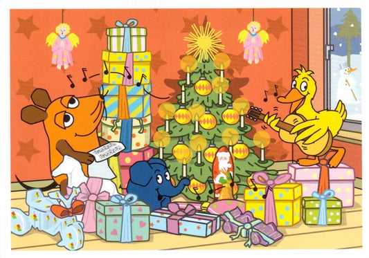 Maus - Postkarte Weihnachten