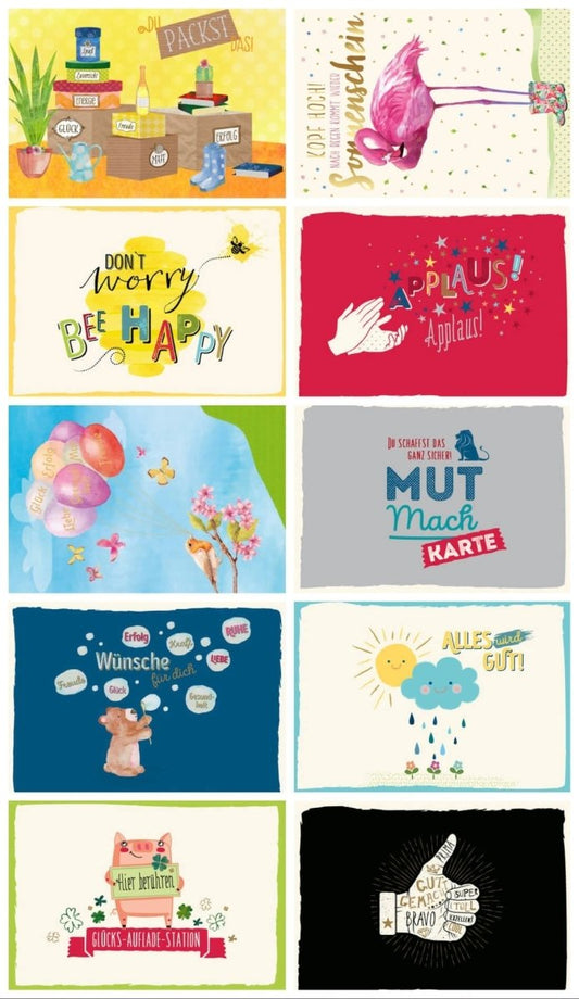 Motivations - Postkarten Set mit inspirierenden Sprüchen von Gutsch - 10er Pack für positive Gedanken