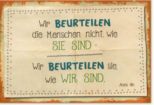 Motivationskarte mit Anais Nin Zitat: Vintage Design, Inspirierende Botschaft für Freundschaft und Feierlichkeiten