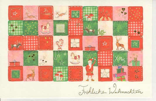 Naturkarton Weihnachtsgrußkarte mit edler Veredelung - Kästen Design