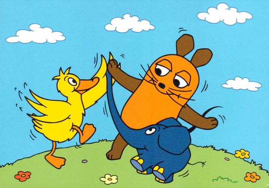 niedliche Maus - Postkarte Freunde