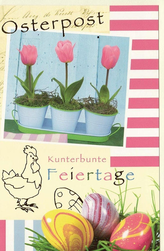 Osterkarte Fröhliche Grüße Bunte Feiertage für Ihre Liebsten