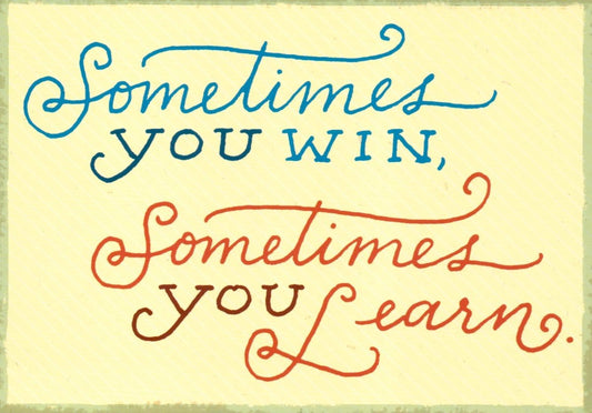 Postkarte Englisch: Inspirierende Botschaft "Sometimes you win..."