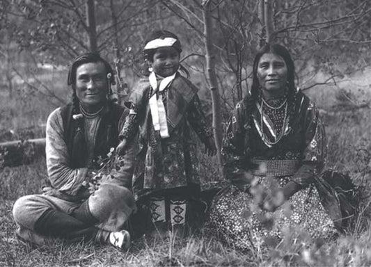 Postkarte Familientreffen - Vintage Schwarz - Weiß Portrait, Historische Kultur in der Natur