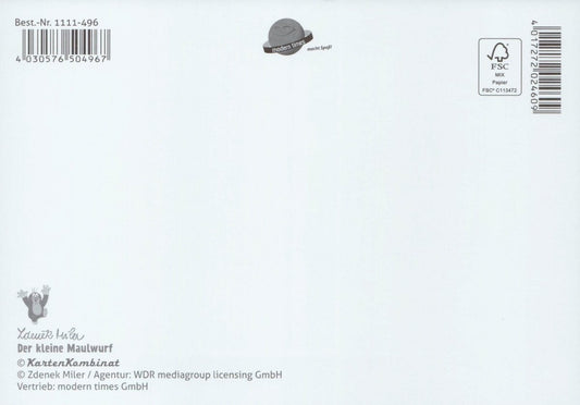 Postkarte für Kinder Der kleine Maulwurf Zu Deinem Geburtstag