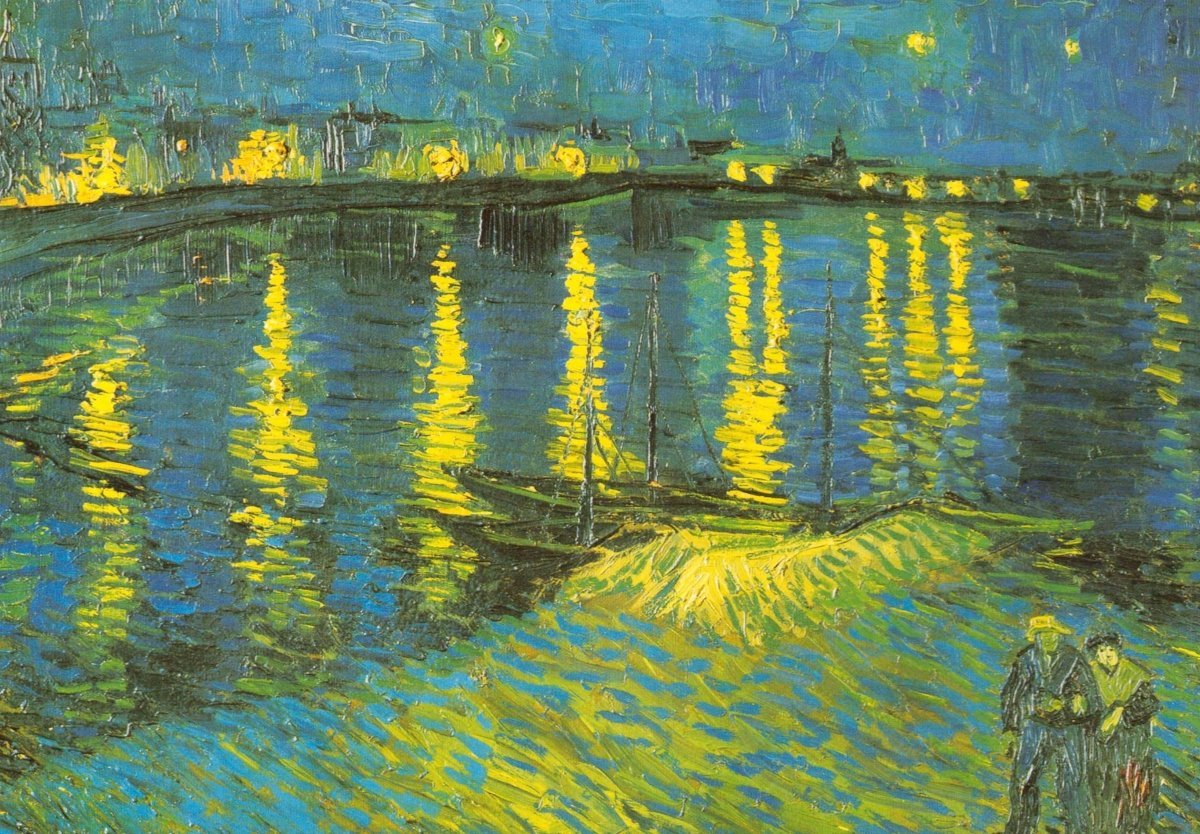 Postkarte für Kunstliebhaber: Van Gogh Sternennacht - Vintage Deko, Impressionismus Meisterwerk, Ideal als Geschenk, Museum Qualität, Blankopostkarten