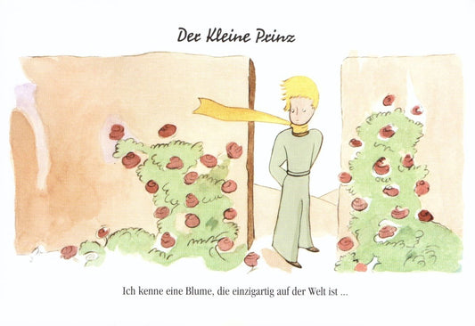 Postkarte Geburtstag Der Kleine Prinz für Kinder mit liebevollem Motiv und Zitat einzigartige Postkarte zum Geburtstag