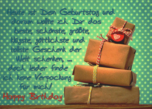 Postkarte Geburtstag mit Spruch lustige Geschenkverpackung Vintage Look Herz Geburtstagspostkarte für Freunde und Familie