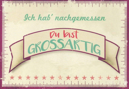 Postkarte Liebe - Charmante Retro - Karte mit inspirierendem Spruch, Sternen & Banner - Design für besondere Beziehungen und Freundschaften