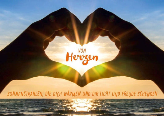 Postkarte Liebe: Herzliche Worte, die wie Sonnenstrahlen Licht und Freude in dein Leben bringen