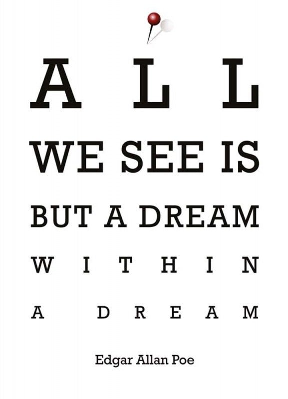 Postkarte mit inspirierendem Spruch: All we see is but a dream