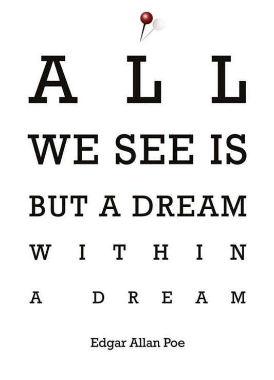 Postkarte mit inspirierendem Spruch: All we see is but a dream