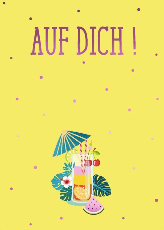 Postkarte mit inspirierendem Spruch "Auf Dich!" - Perfekt für jeden Anlass