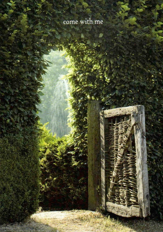 Postkarte mit inspirierendem Spruch: Begleite mich auf meiner Reise