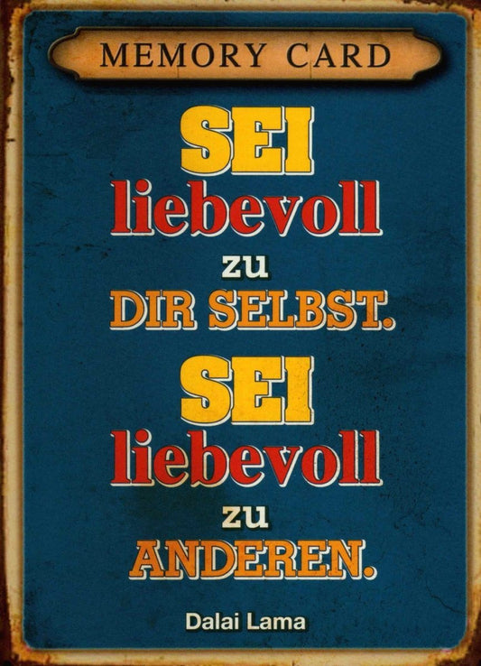 Postkarte mit inspirierendem Spruch: Sei liebevoll zu dir selbst - Perfekt für positive Gedanken und Aufmunterung