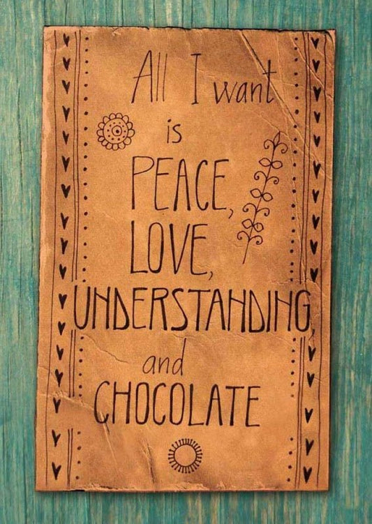 Postkarte mit Spruch: Alles, was ich will