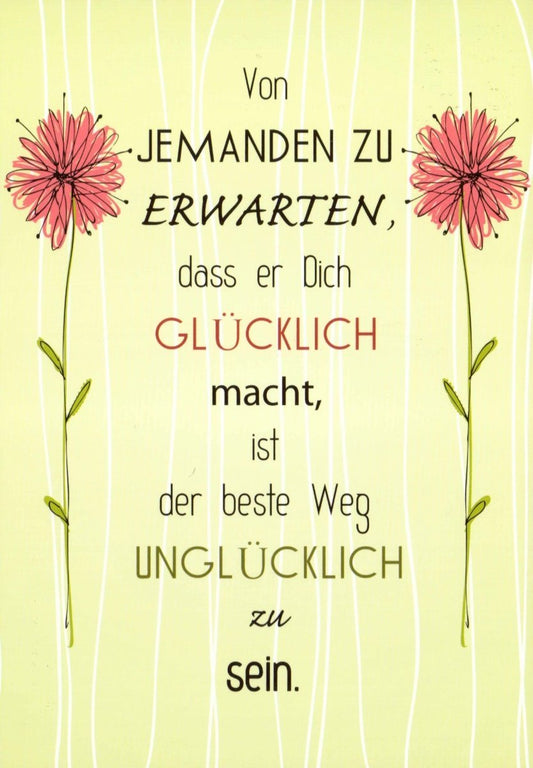 Postkarte mit Spruch - Auf der Suche nach Glück