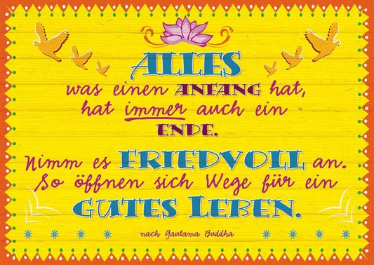 Postkarte mit Spruch: Jeder Anfang birgt eine neue Chance