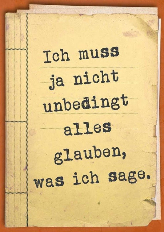 Postkarte mit Spruch: Lass dich nicht täuschen