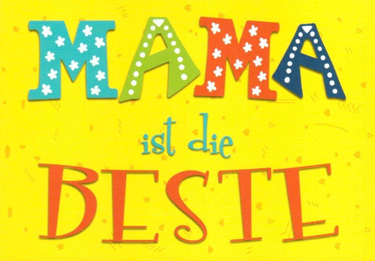 Postkarte mit Spruch: Mama, du bist einfach die Größte!