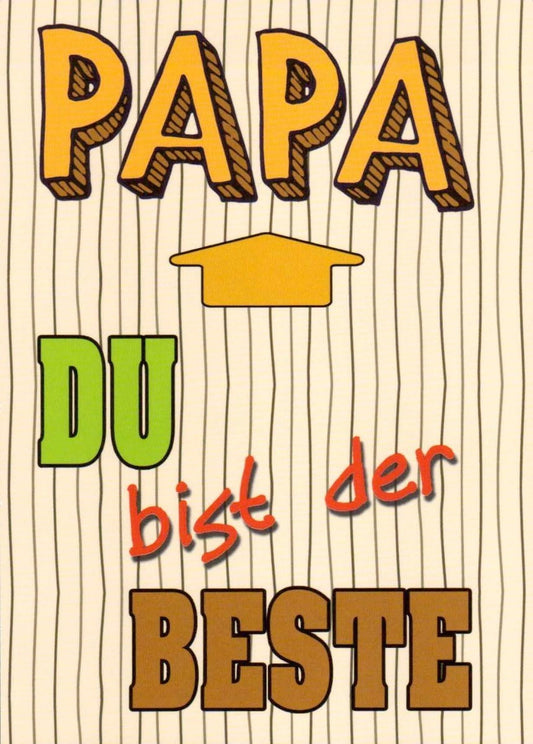 Postkarte mit Spruch: Papa, du bist einfach unschlagbar!