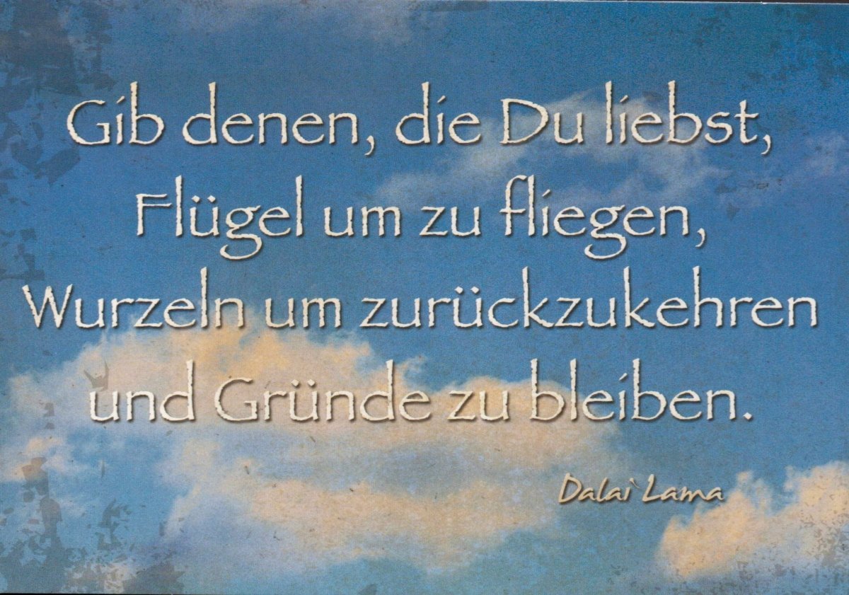 Postkarte mit Spruch: Schenke Liebe und Zeit den Menschen, die dir wichtig sind