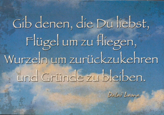 Postkarte mit Spruch: Schenke Liebe und Zeit den Menschen, die dir wichtig sind
