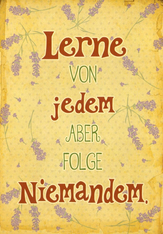 Postkarte mit Spruch: Sei dein eigener Wegweiser