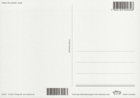 Postkarte Pettersson und Findus Abendessen unter Kerzen