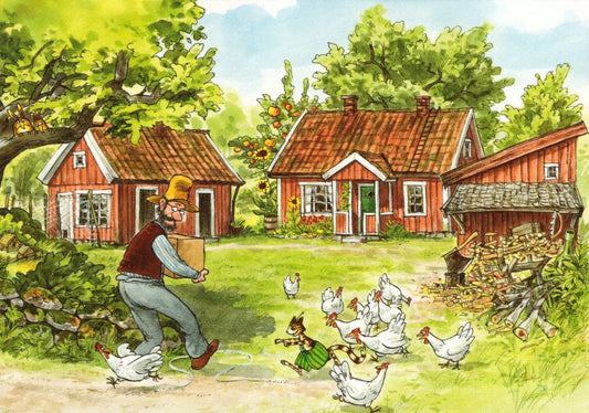 Postkarte Pettersson und Findus Pettson