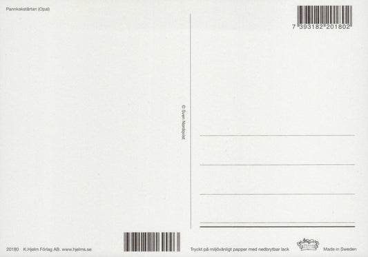 Postkarte Pettersson und Findus Pfannkuchen backen