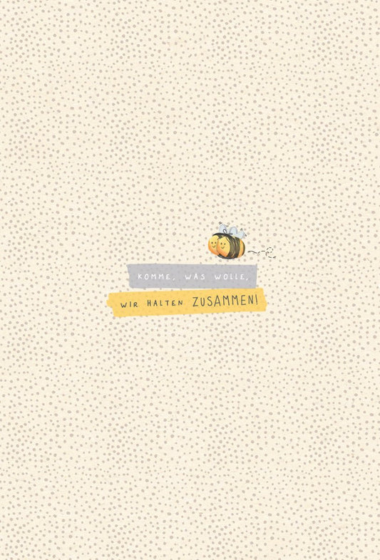 Postkarte Spruch Zusammenhalt, Schriftkarte auf umweltfreundlichem Zuckerrohrpapier