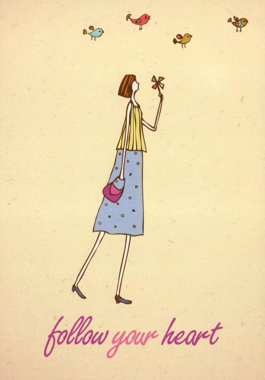 Postkarte Sprüche: Folge deinem Herzen – Inspirierende Botschaft für jeden Anlass
