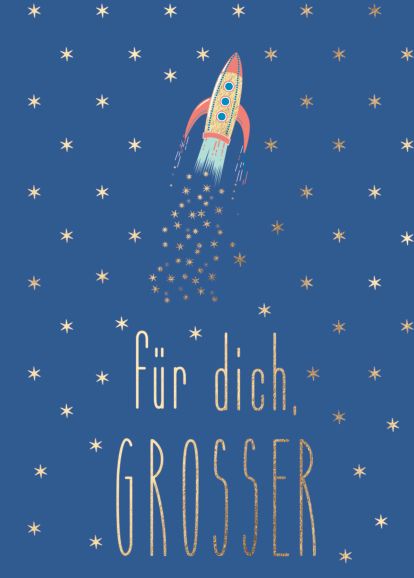 Postkarte Sprüche - Für Dich, Großer: Raketenstarker Gruß für besondere Momente