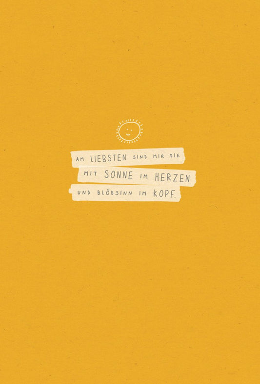Postkarte Sprüche Herzen Blödsinn, Schriftkarte auf nachhaltigem Zuckerrohrpapier