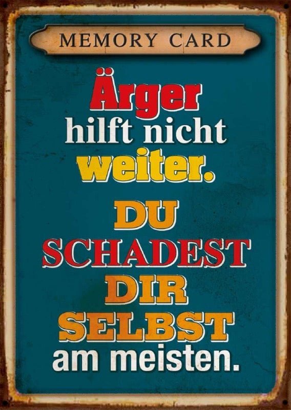 Postkarte - Sprüche: Vintage Weisheiten gegen Ärger – Stilvolle Geschenkidee mit inspirierenden Zitaten