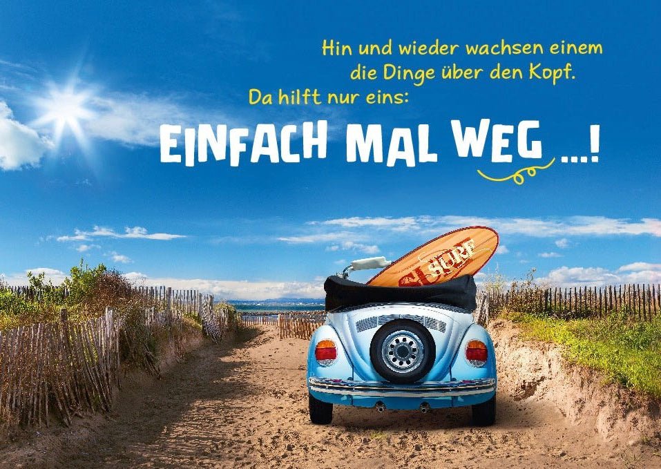 Postkarte Sprüche - Wenn das Leben über den Kopf wächst