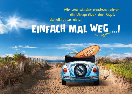 Postkarte Sprüche - Wenn das Leben über den Kopf wächst