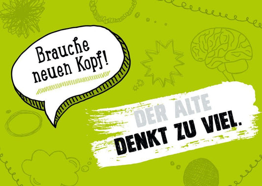 Postkarte Sprüche - Witzige Grüße, Gelb - Grün Design, Kreatives Geschenk zum Entspannen & Nachdenken