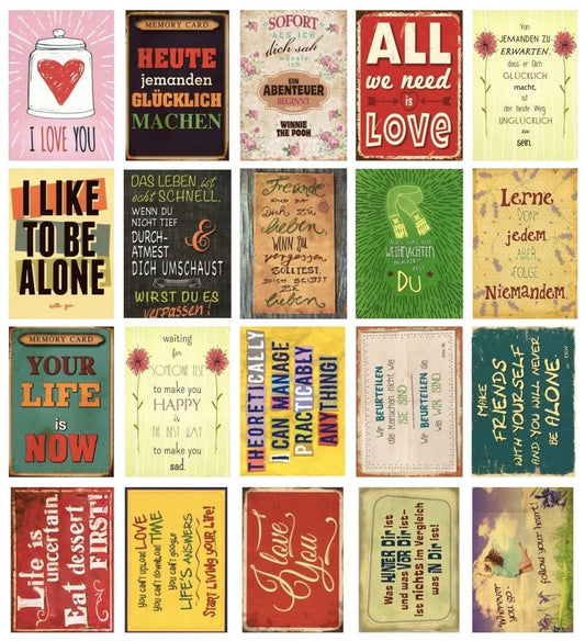 Postkarten Sprüche Set - Inspirierende Zitate und Lebensweisheiten - Hochwertige Geschenkideen
