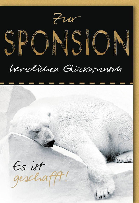 Prüfungsglückwunschkarte – Akademischer Erfolg mit Eisbär - Motiv für Abschlussfeier
