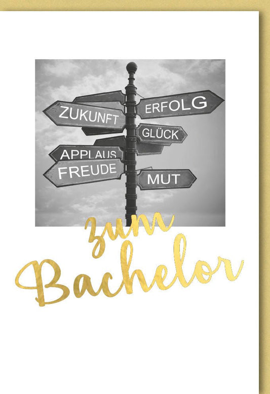 Prüfungsglückwunschkarte: Bachelor Erfolg feiern - Zukunft voller Mut & Freude mit Applaus - Motiv