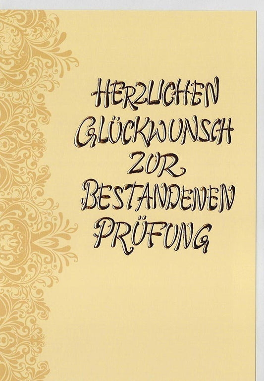 Prüfungskarte mit edler Goldfolie – Hochwertige Glückwünsche zur bestandenen Prüfung