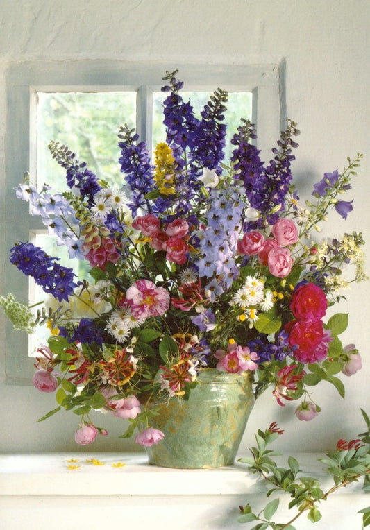 Romantische Grußkarte für Geburtstag, Hochzeit & Muttertag – Vintage Blumenstrauß Stillleben Fotografie Postkarte