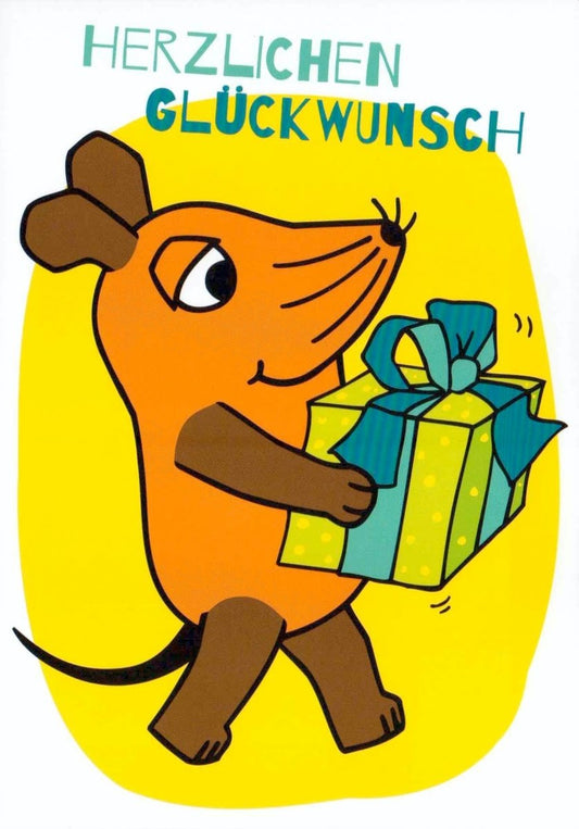 schöne Maus - Postkarte Herzlichen Glückwunsch
